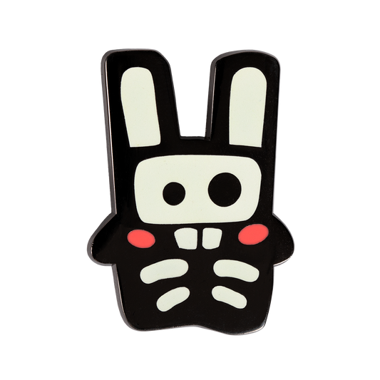 Skeleton Freezer Bunny Pin