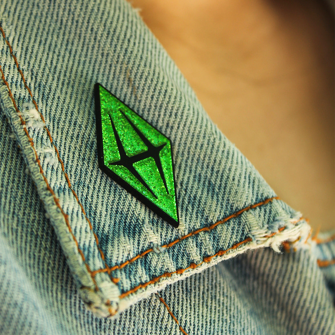 Glitter Plumbob Enamel Pin