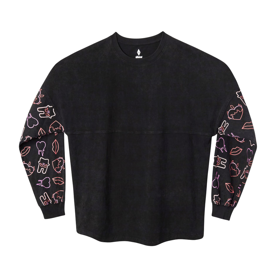 WooHoo Long Sleeve T-shirt - Black Mineral Wash