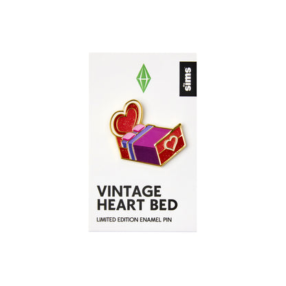 Vintage Heart Bed Enamel Pin