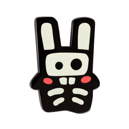 Skeleton Freezer Bunny Pin